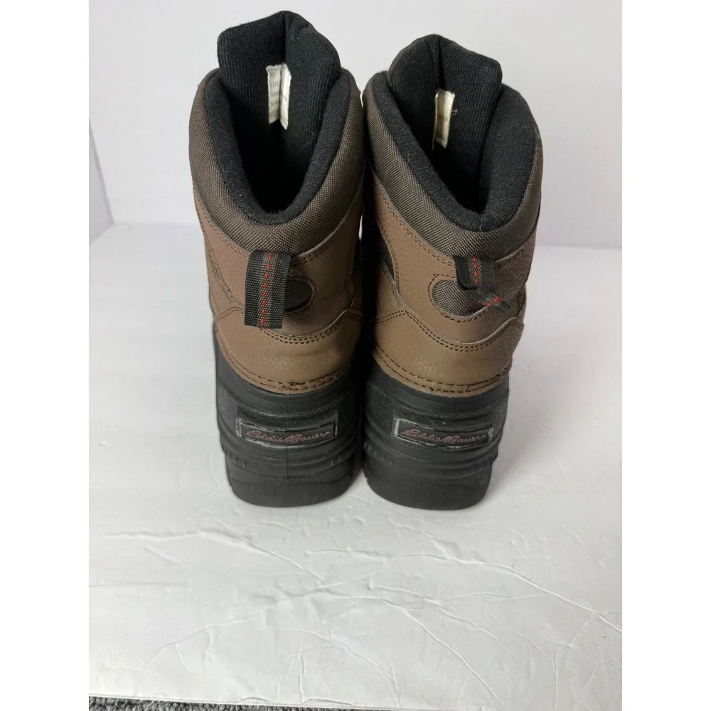 Eddie Bauer Leavenworth Mens 9M Brown Black Winter Duck Boots Lace Up Textile Up